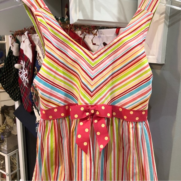Bonnie Jean Girls Striped Ruffle Bow Dress - Picture 3 of 6